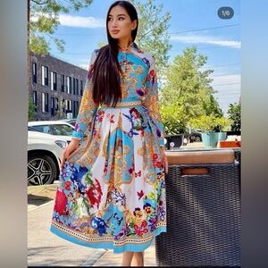 New Vintage Baroque style Beach Vacation Multicolor matching set size S